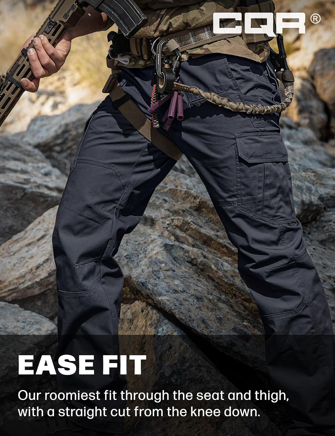 Detalle 1 de CQR TLP117 Men's Tactical Pants, Water-Resistant Ripstop Cargo Design