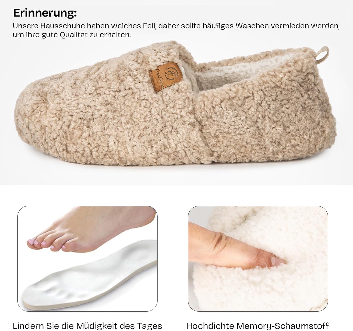 Thumbnail 3 de EverFoams Damen Winter Hausschuhe Memory Foam