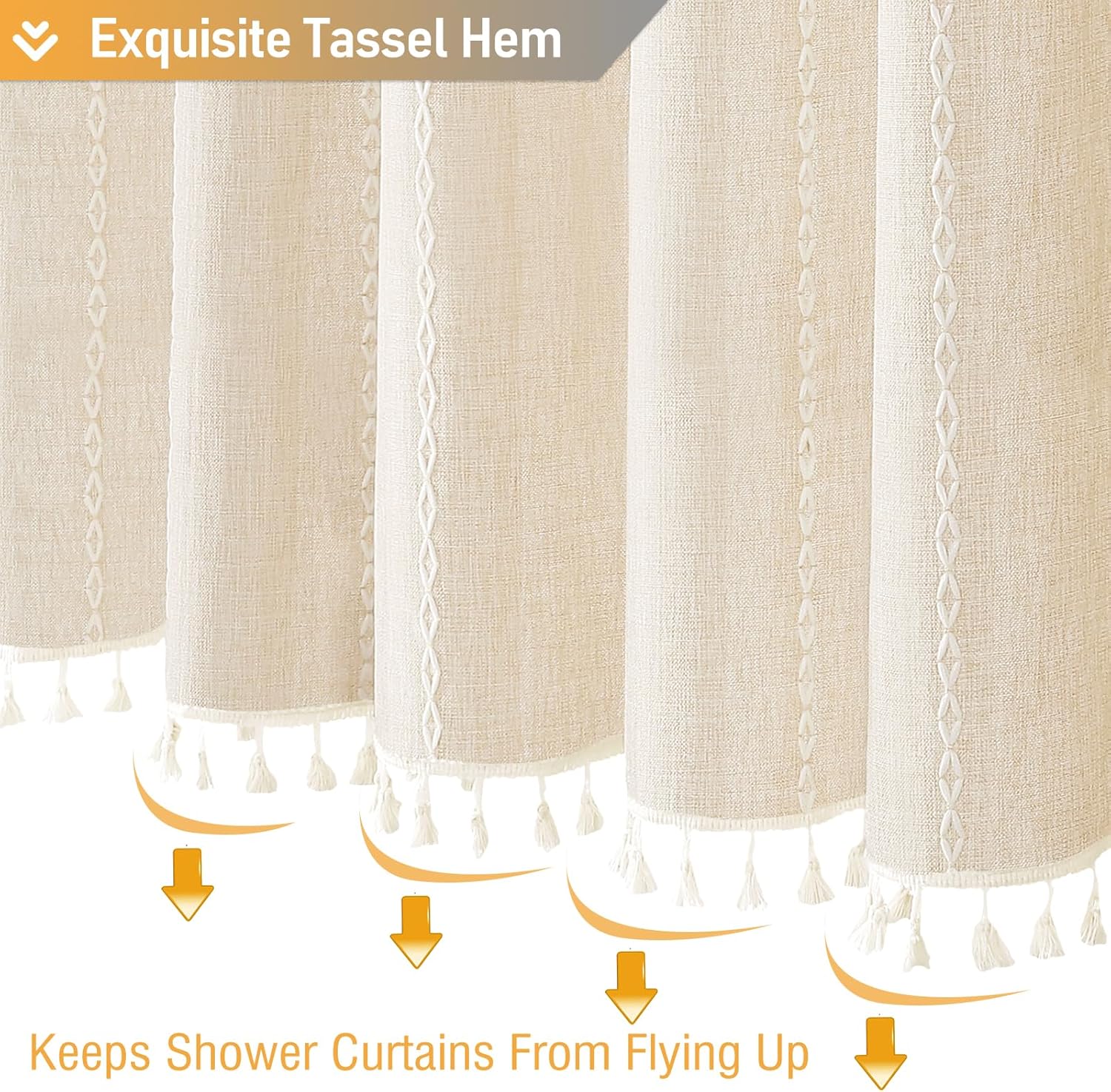 Thumbnail 5 de BTTN Boho Farmhouse Shower Curtain 72x72