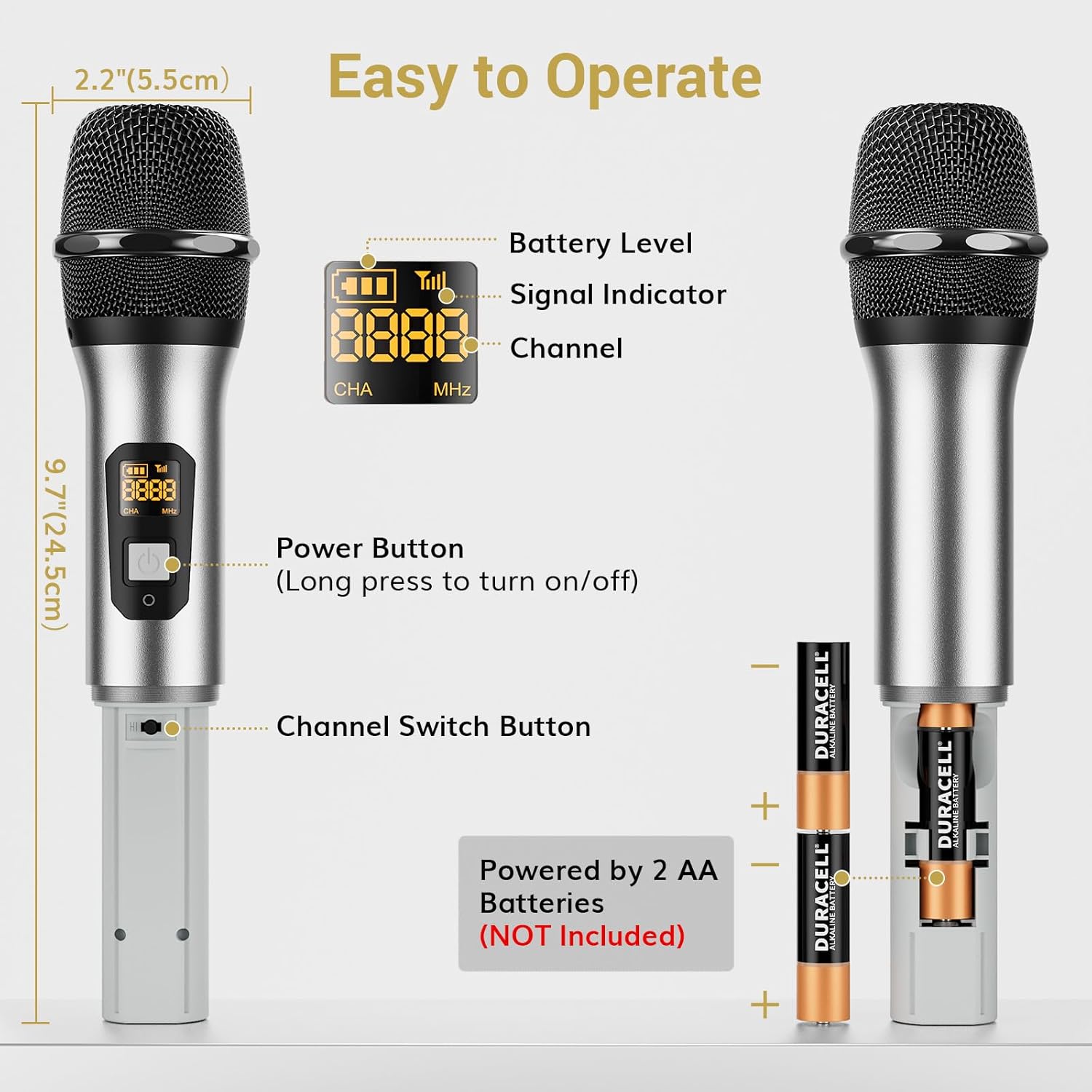 Thumbnail 6 de TONOR TW-820 Wireless Dual UHF Microphone System 60m