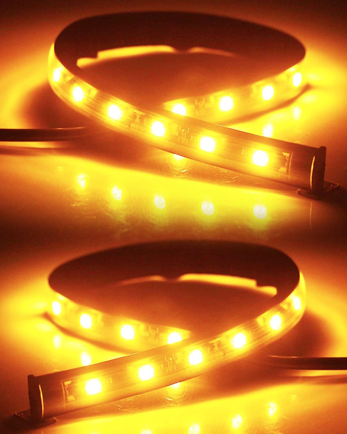 Thumbnail 1 de Motorbike & Car Underglow Lights 32cm Yellow 5050 18SMD Waterproof LED Strip Set of 4 (12V)
