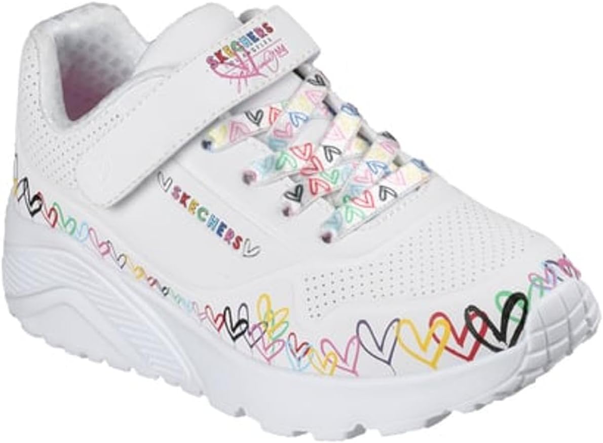 Detalle de Skechers Girl's Uno Lite Heart CrazeSneaker