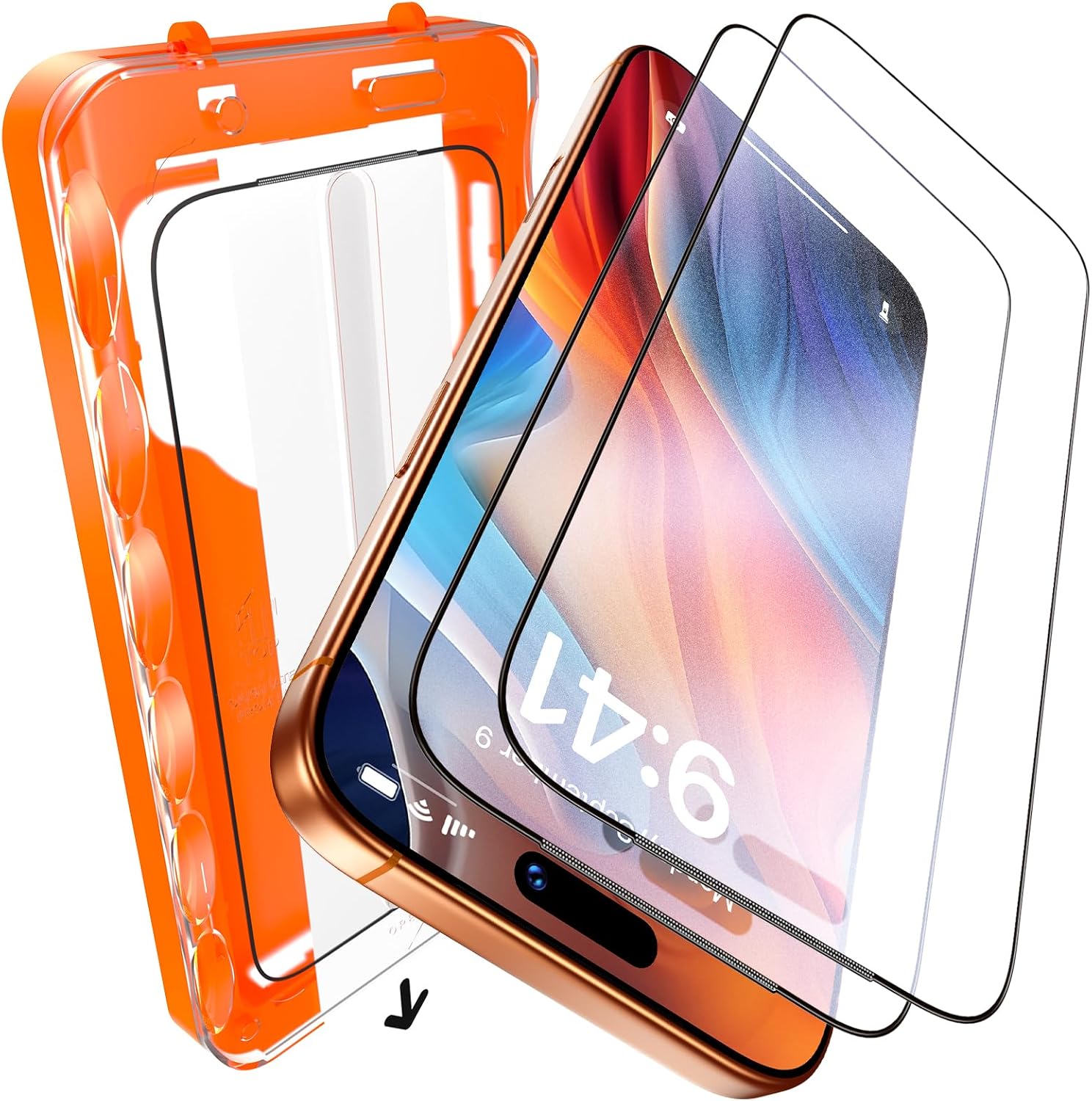 Detalle de UniqueMe iPhone 17 Pro Max Matte Screen Protector – 6.9 inch, 2 Pack (HD Matte, 9H Tempered Glass, Anti-Glare, Anti-Fingerprint, Bubble Free, Easy Install)