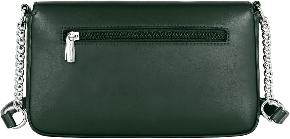 Thumbnail 3 de Petit sac bandoulière femme David Jones en PU rigide vert – pochette téléphone, besace rectangle