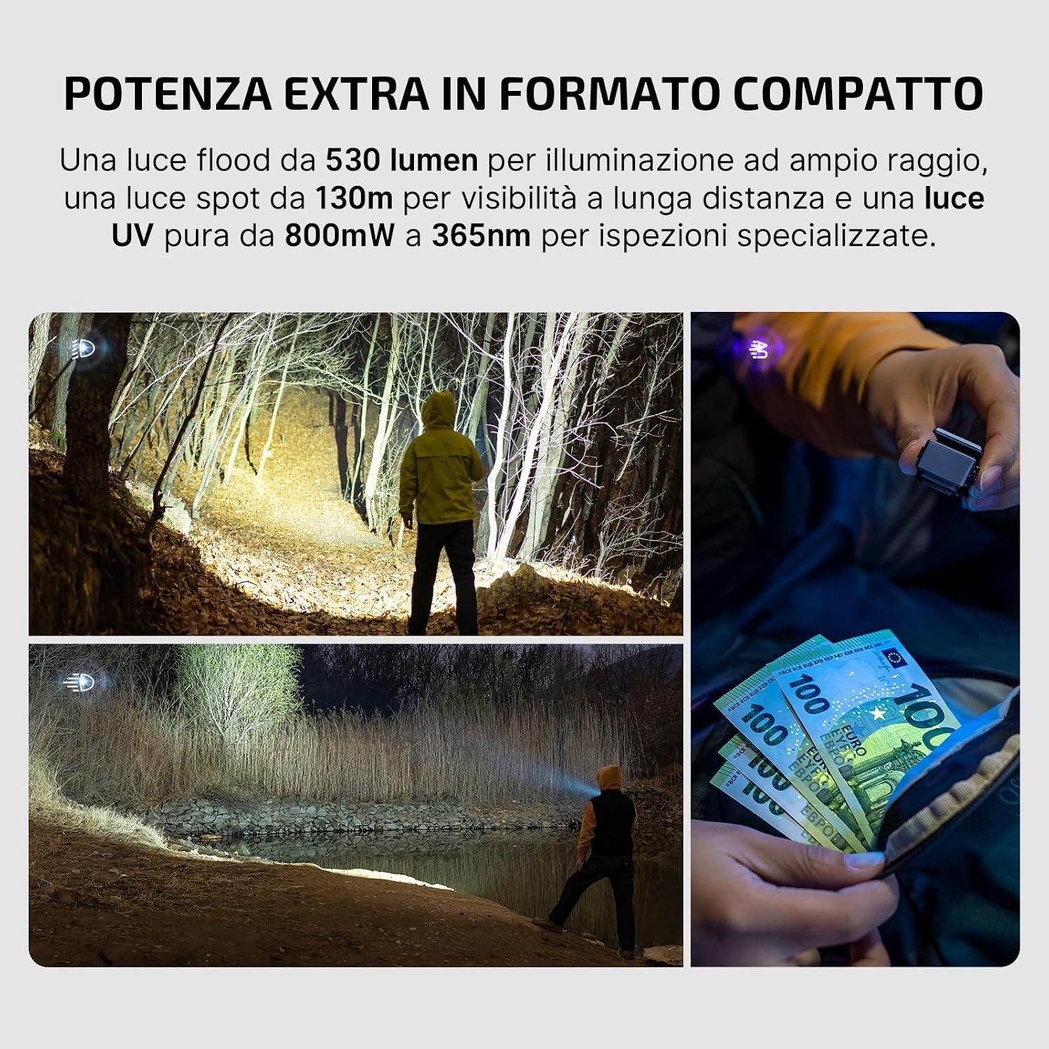 Thumbnail 6 de OLIGHT Oclip Ultra 530 Lumen: torcia mini con clip, UV e raggio ampio
