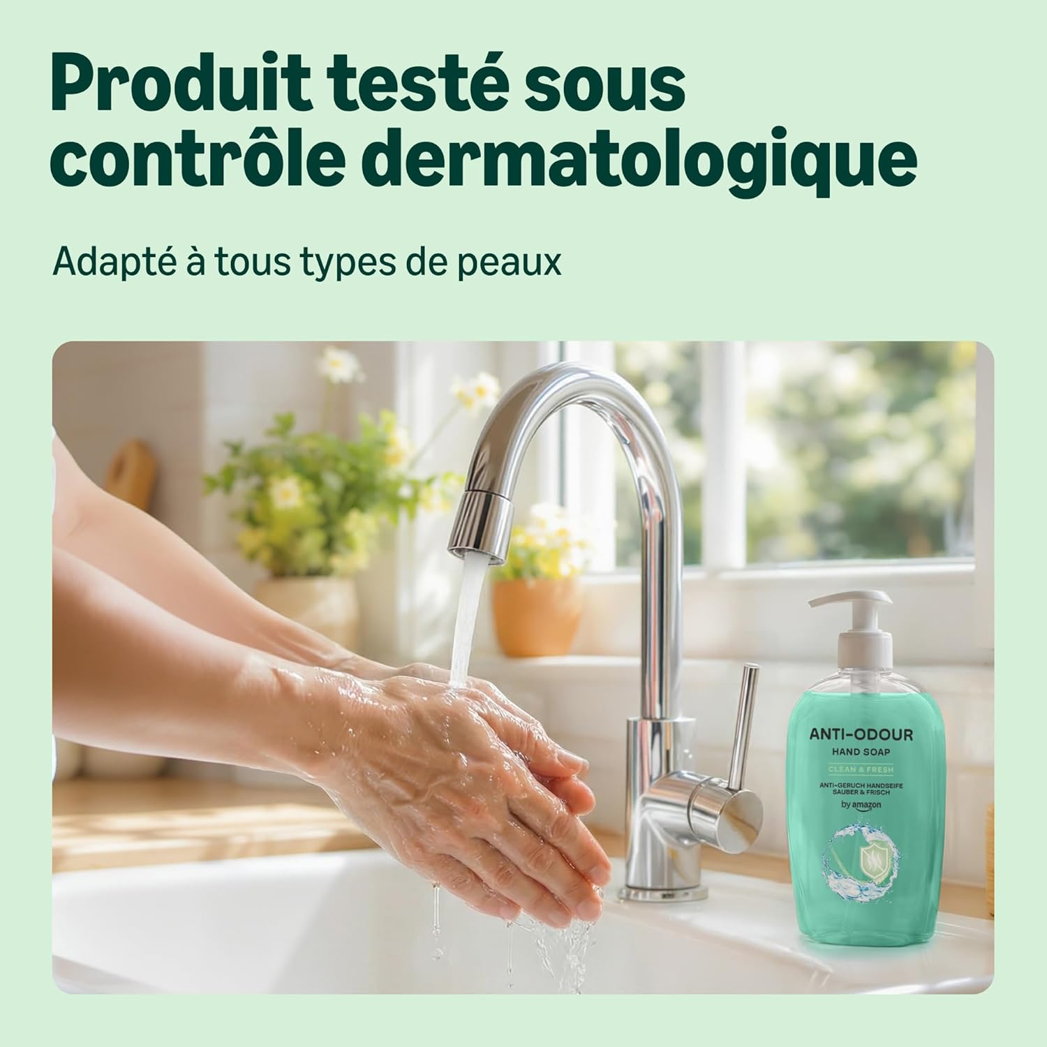 Detalle 2 de Savon pour les mains Anti-odeurs 4 x 500 ml – neutralise les odeurs avec parfum citron-menthe