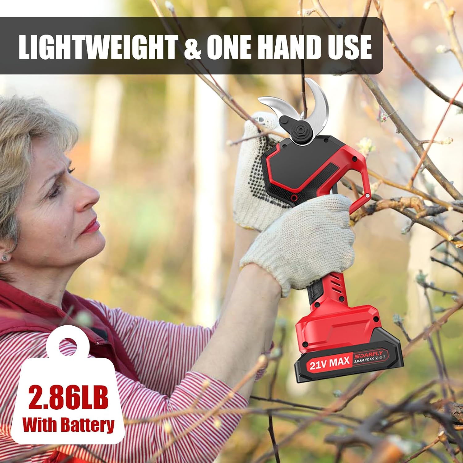 Thumbnail 6 de SoarFly Cordless Electric Pruning Shears, 2.4-Inch Cut, Dual Batteries