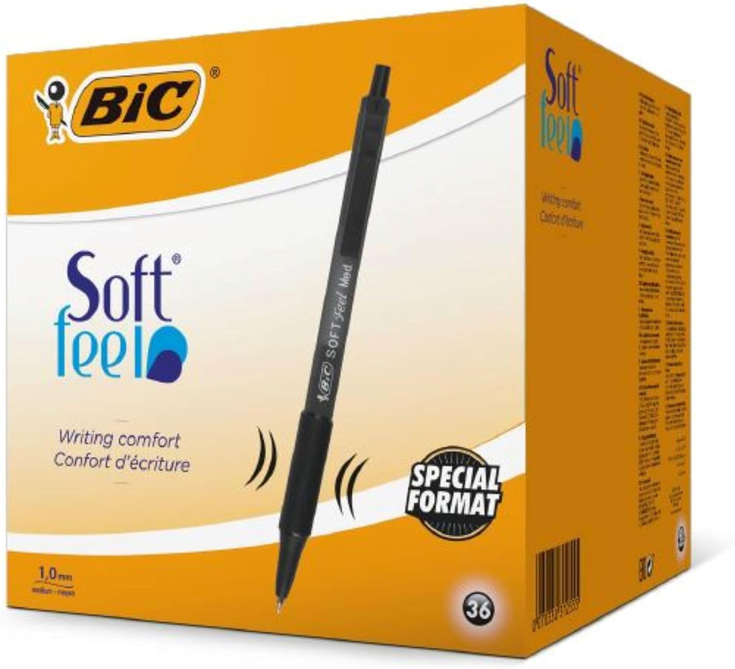Thumbnail 4 de BIC Soft Feel 1.0mm Retractable Ballpoint Pens – Black, Pack of 15
