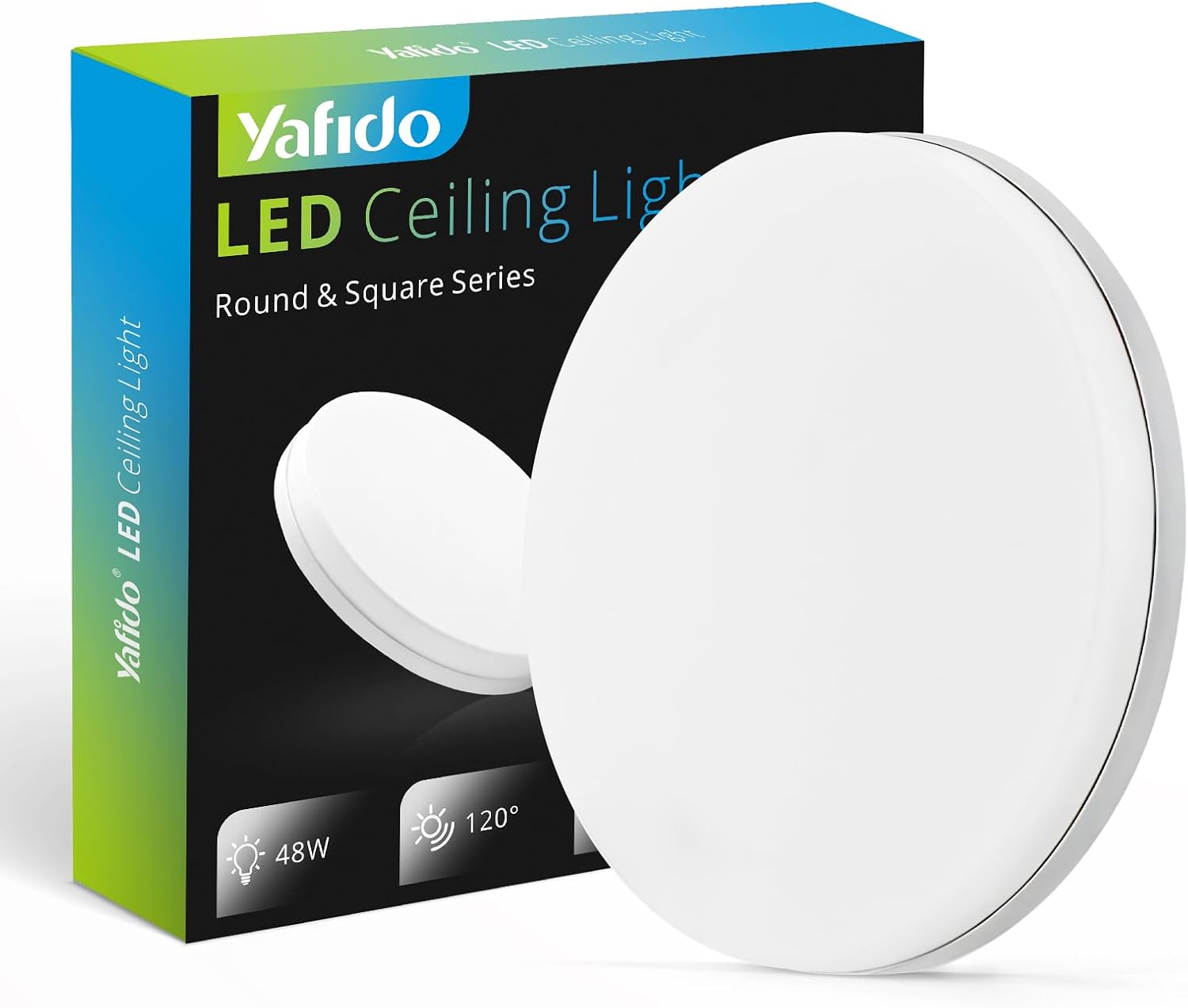 Detalle de Yafido CX-48W-RD-65K-M led-plafondlamp 48 W, rond, koud wit, 30 cm