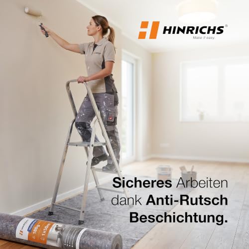 Detalle de Hinrichs Malervlies 50 m × 1 m, 180 g/m² – rutschhemmendes Abdeckvlies für Boden, Treppen und Möbel