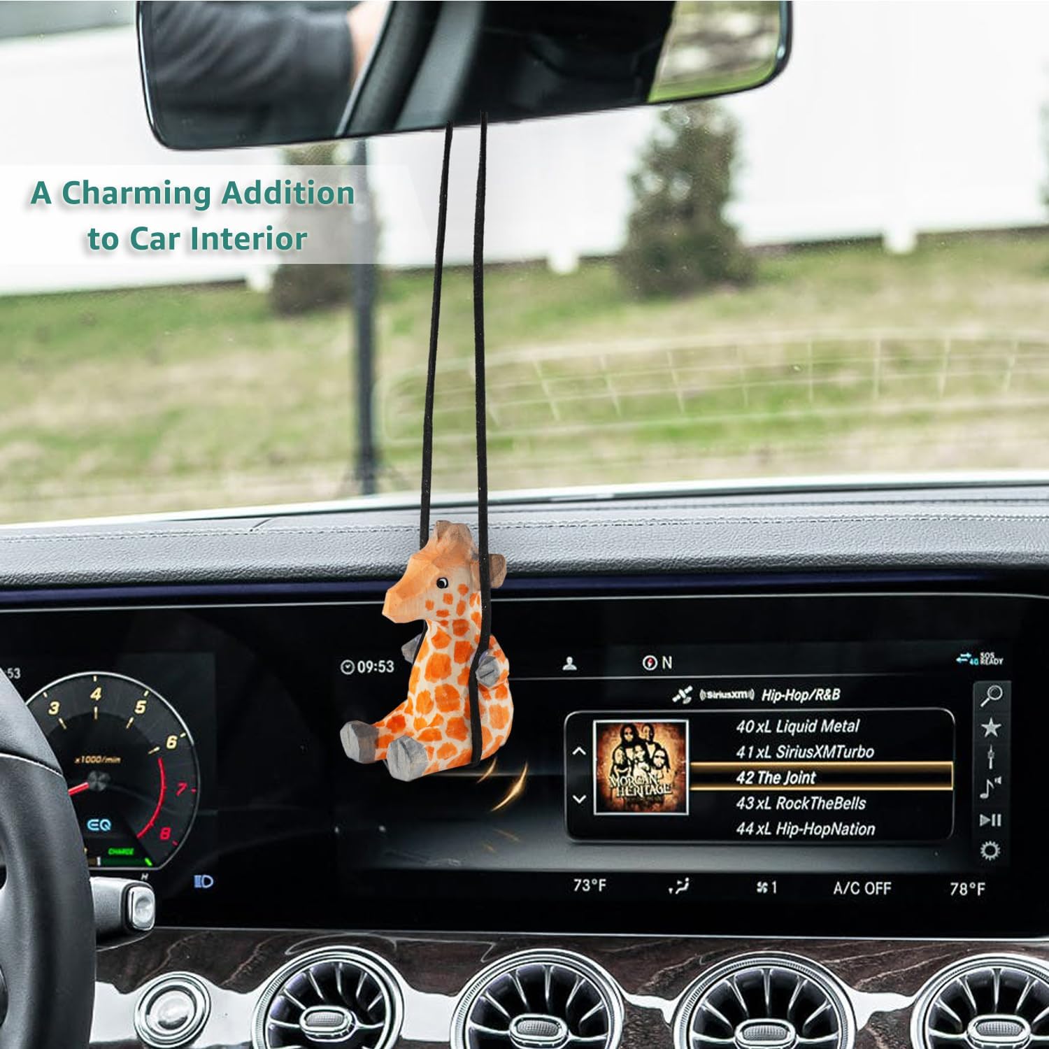 Detalle 2 de VIPbuy handgefertigte schwingende Holz-Giraffe zum Aufhängen im Auto (Dekoration fürs Auto, Geschenk)