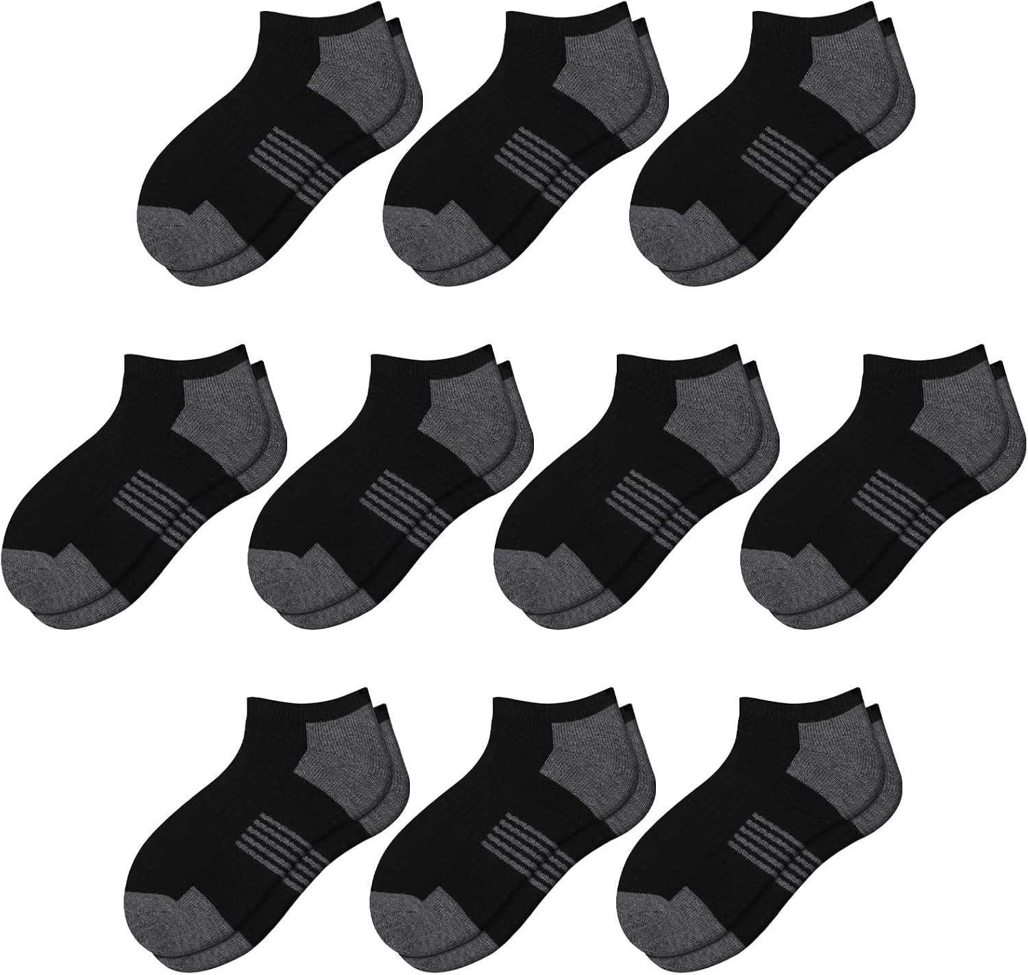 Detalle de Comfoex Boys Low Cut Ankle Socks (10 Pairs) With Cushioned Sole and Arch Support