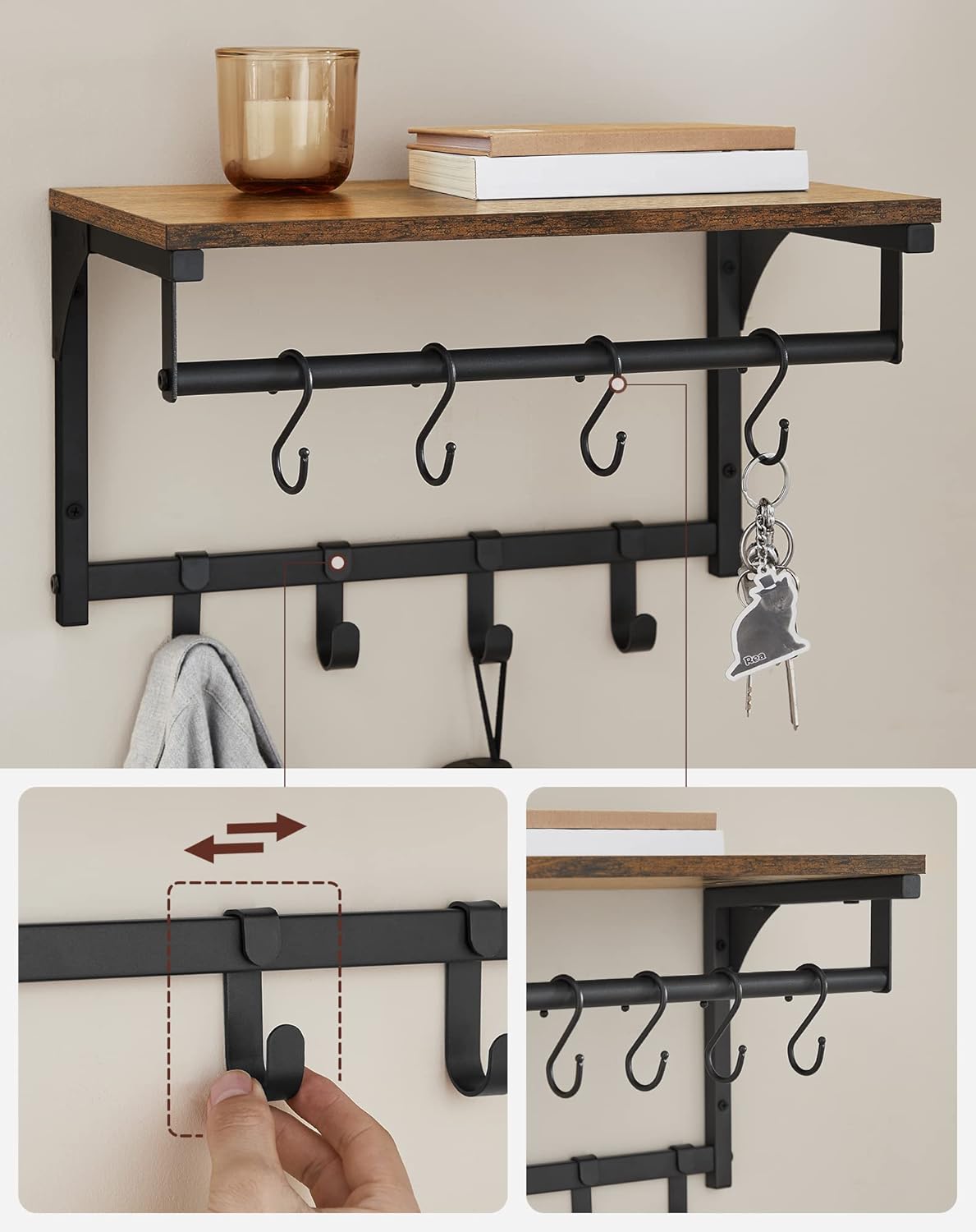 Detalle 1 de VASAGLE LCR103B01 appendiabiti 40x24x24 cm