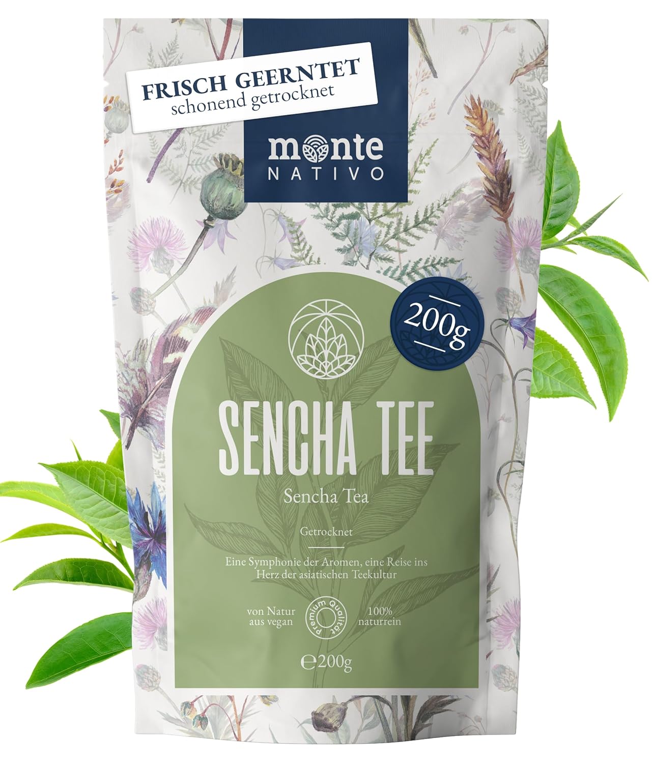 Detalle de Sencha Grüner Tee lose Monte Nativo (200 g) – aromatischer Grüntee ohne Zusatzstoffe