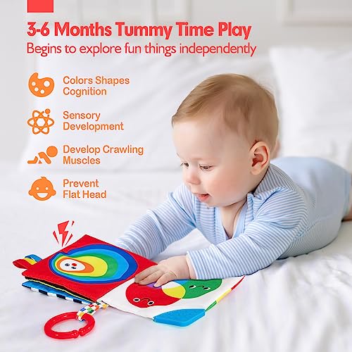 Detalle de hahaland Libros Bebe 0–12 Meses, 2 Unidades de Libros de Tela Sensoriales