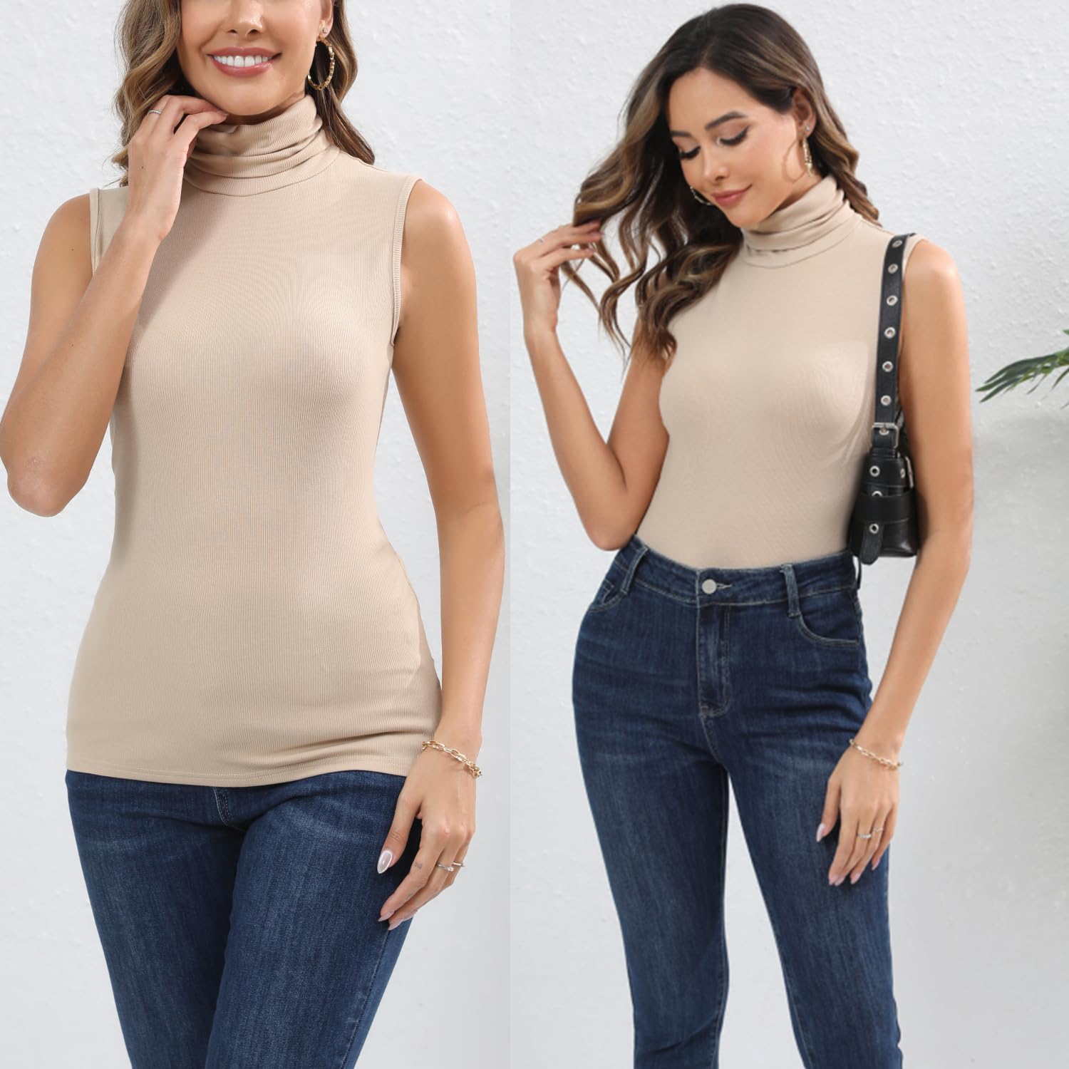 Thumbnail 2 de Women Classic Sleeveless Turtleneck Pullover Vest