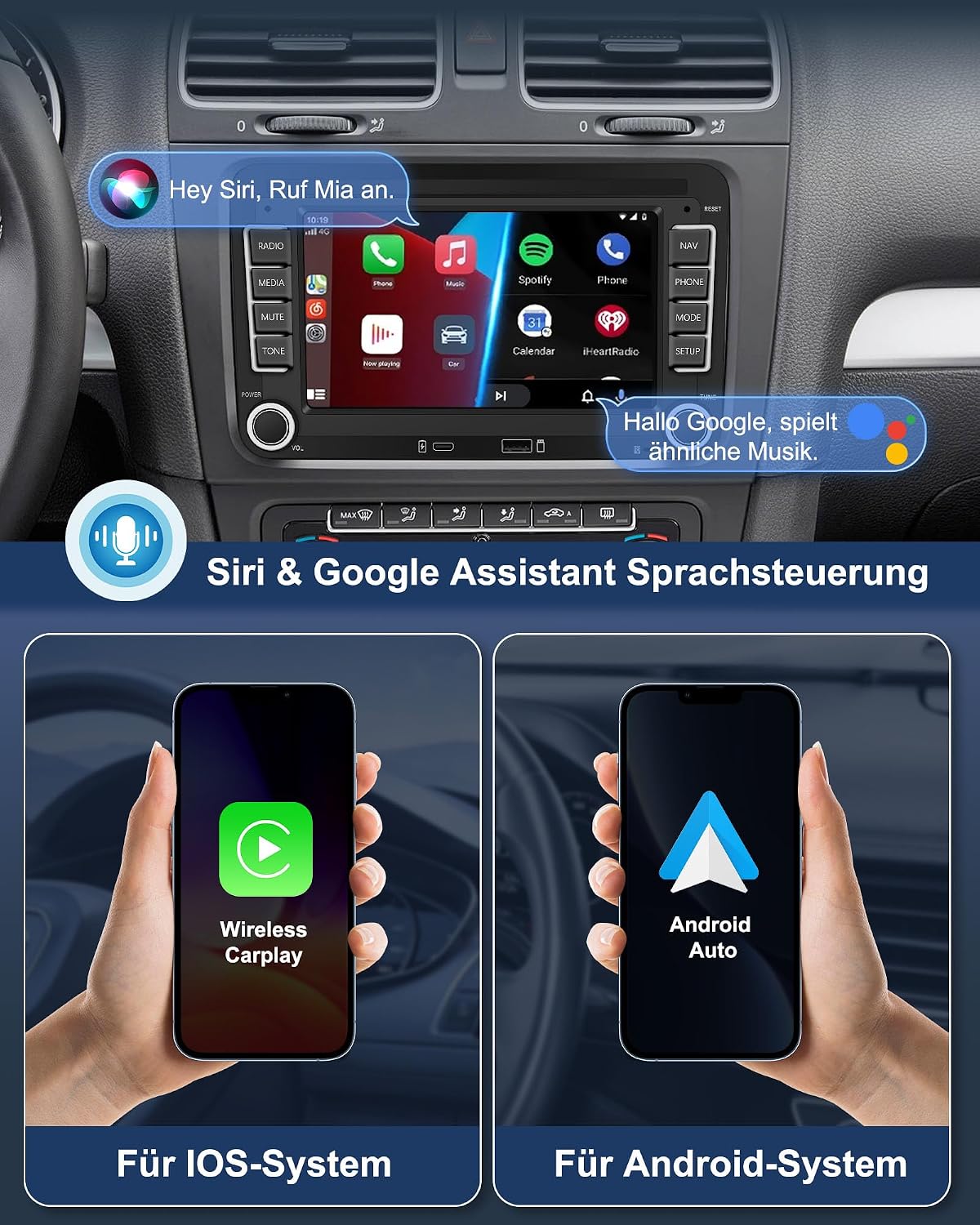 Detalle 2 de Ledio Autoradio mit Bildschirm VW Golf 5/6