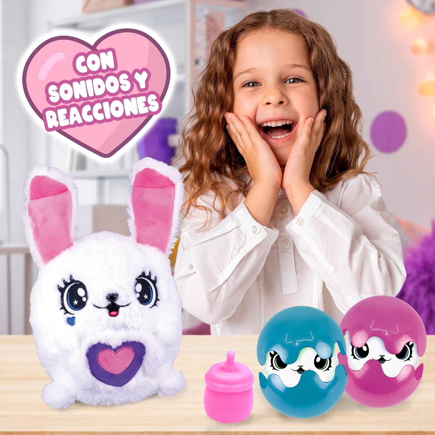 Detalle 1 de Bizak Mamá Conejo interactiva con 3 mini bebés
