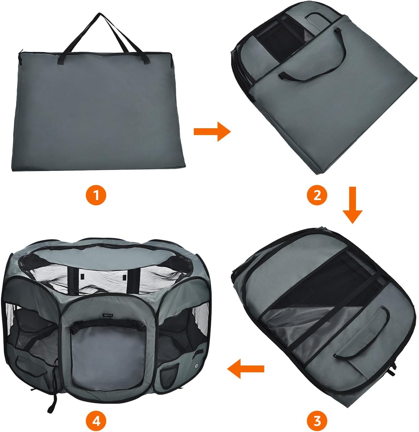 Detalle de Amazon Basics Foldable Octagonal Soft Playpen (114 cm) for Pets