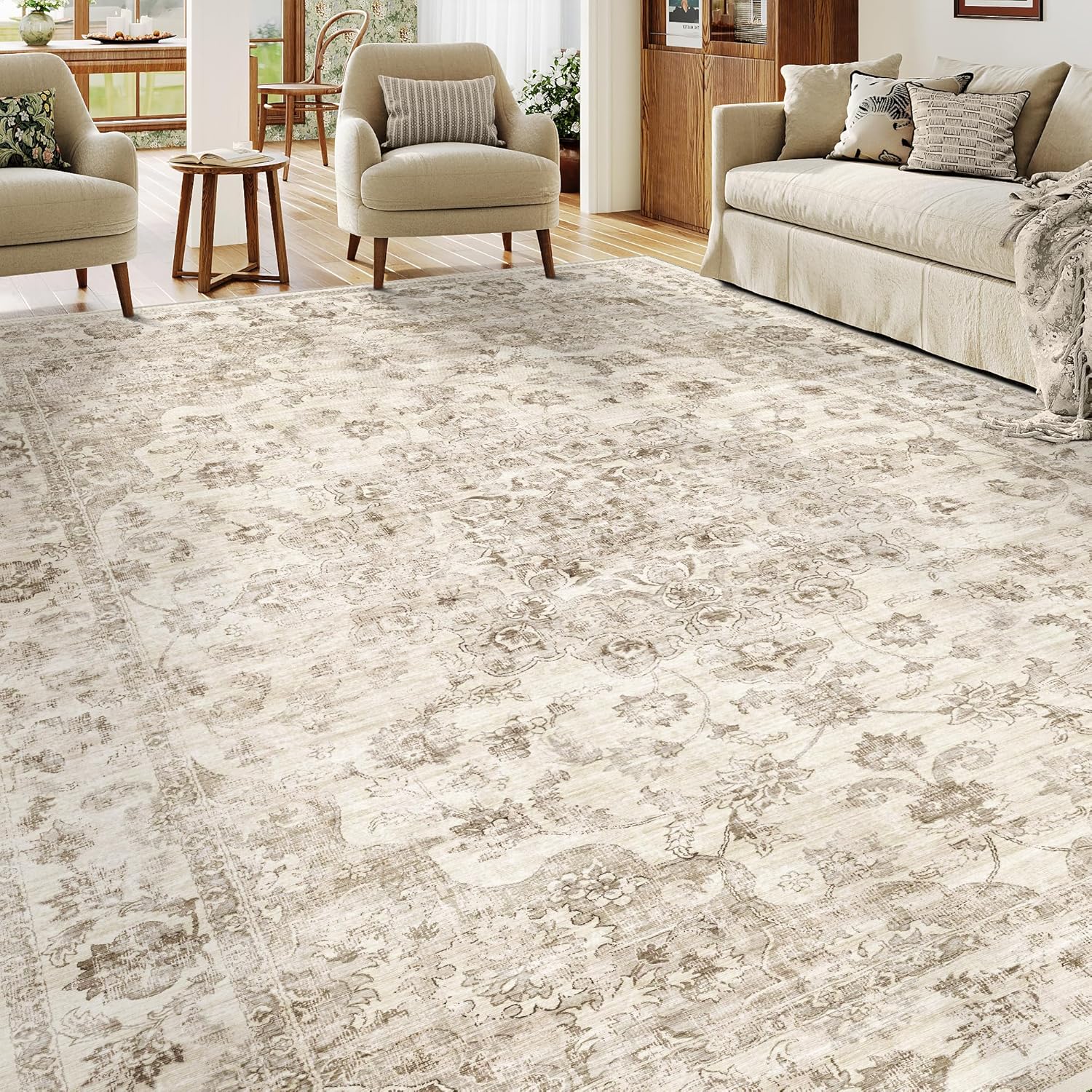 Thumbnail 3 de HUGEAR Vintage Rugs Living Room Beige Large 200x300cm