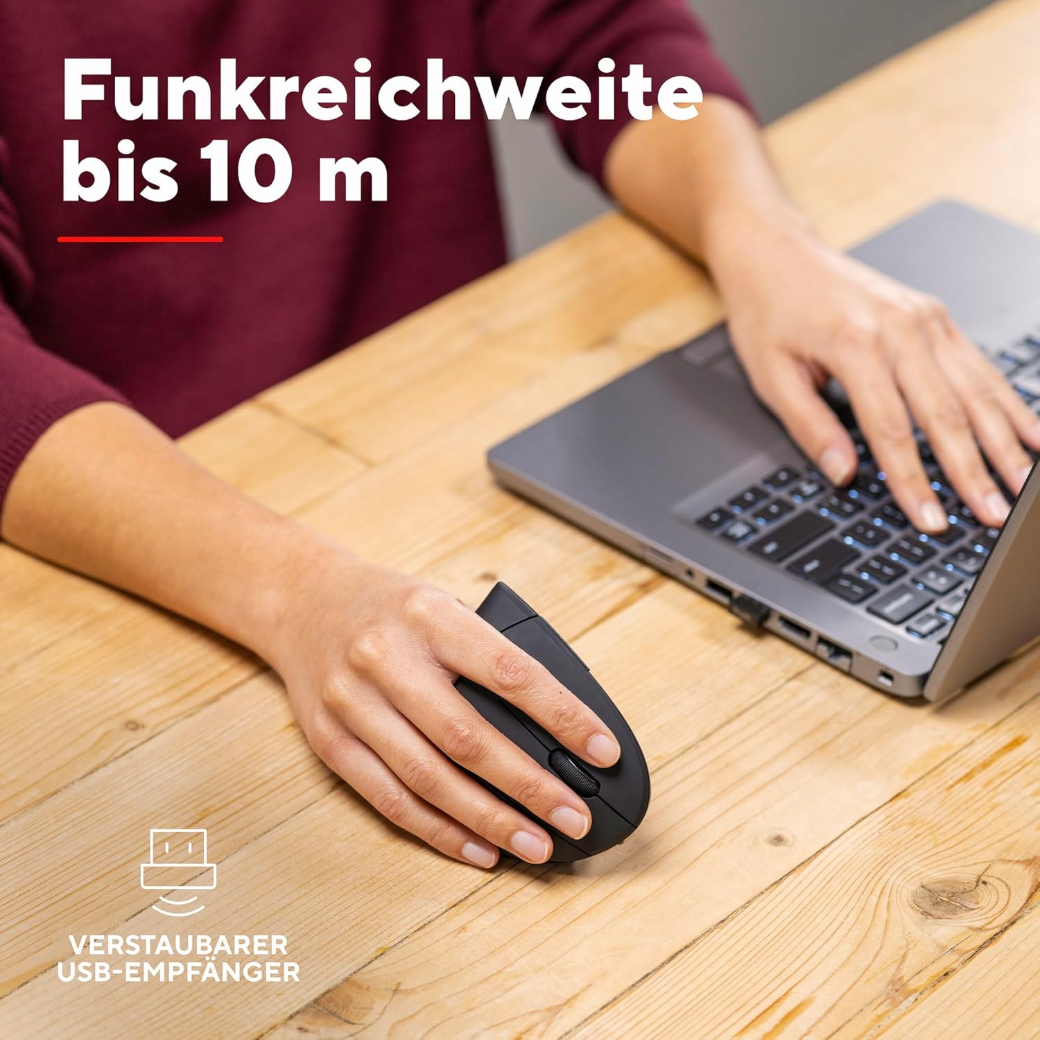 Detalle 2 de Trust Verto 800-1600 DPI Ergonomische Maus đ±