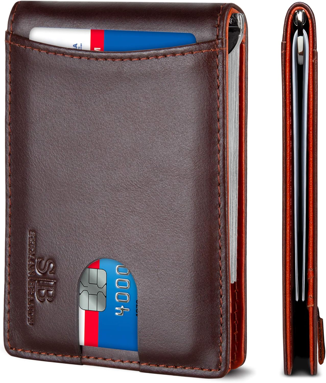 Detalle de SERMAN BRANDS Slim Bifold Wallet with RFID Blocking