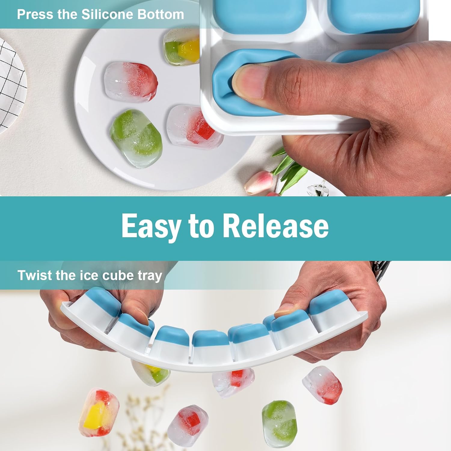 Thumbnail 1 de Ice Cube Trays 42-Cube Silicone 3-Pack