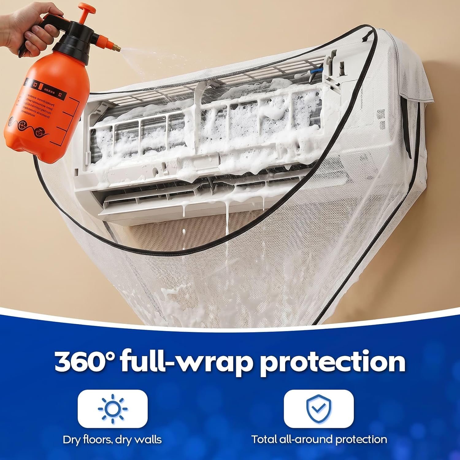 Detalle de Kikepilm Kit Pulizia Condizionatore Split, Bianco – taglia extra large