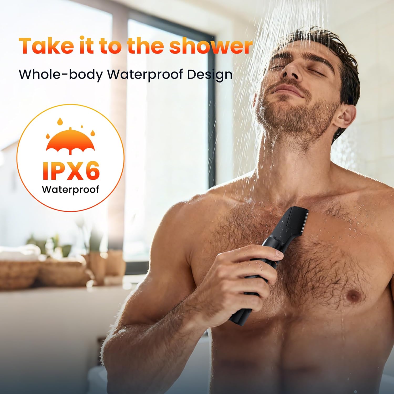 Detalle 2 de MAXGROOM Manscape 4-in-1 Body Hair Trimmer for Men – Electric Razor Kit with Magnetic Blades, IPX6 & USB-C