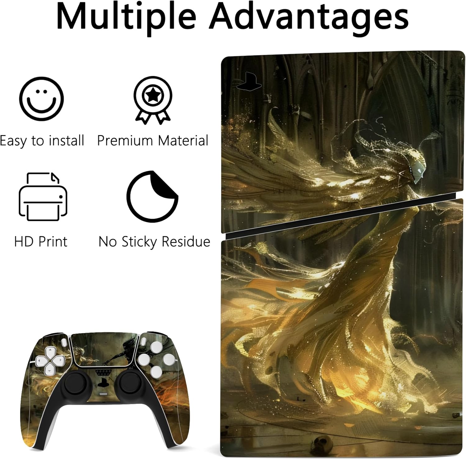 Detalle 2 de playvital Full Set Skin Sticker for PS5 Slim Digital Edition (Encounter) – Vinyl Covers for Console, Controllers & Accessories