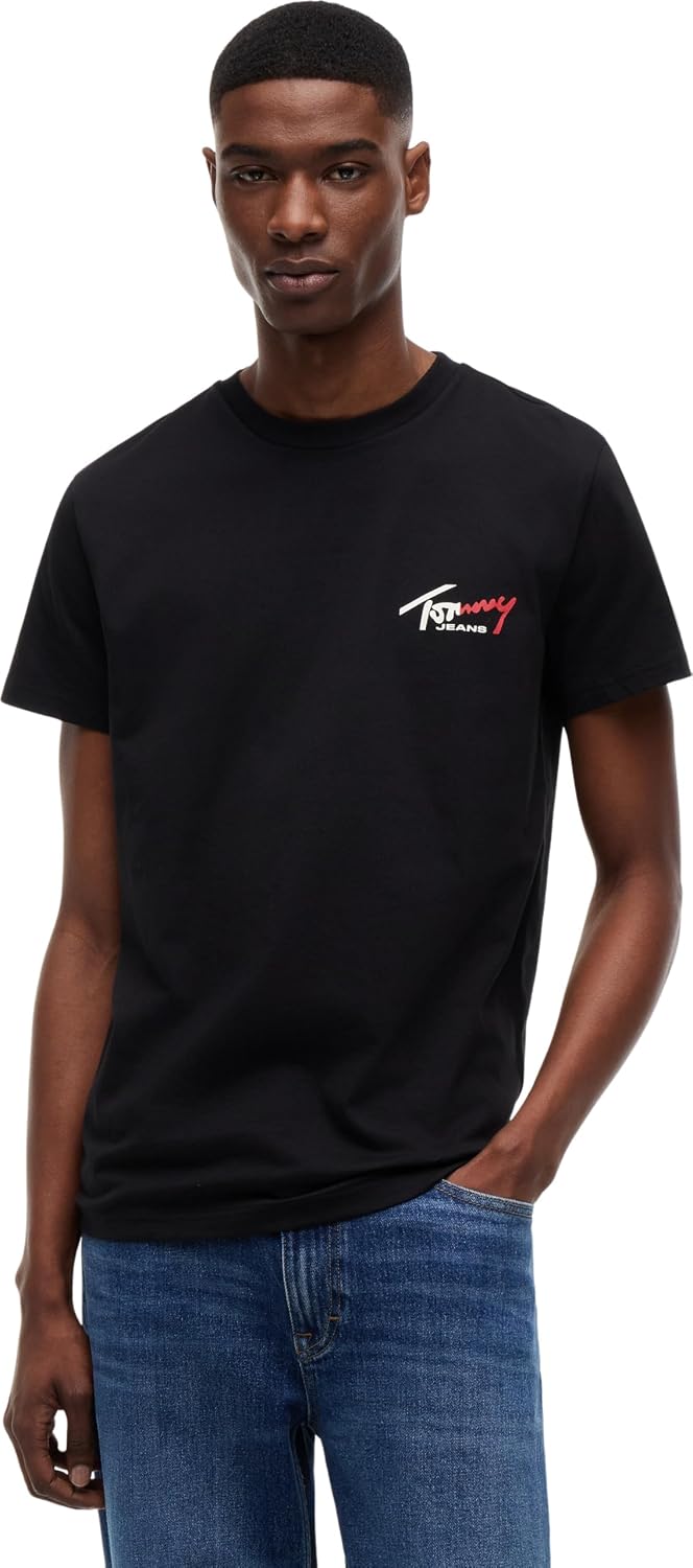 Thumbnail 6 de Tommy Jeans Tjm Slim Sign Chest SS Tee Ext Dm0dm22538 – Maglietta polo non, ma basic