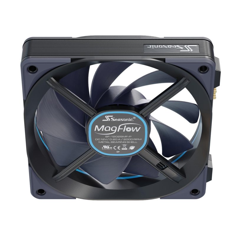 Detalle de Seasonic MagFlow 1225, ventilador de 120 mm PWM de 600-2000 RPM