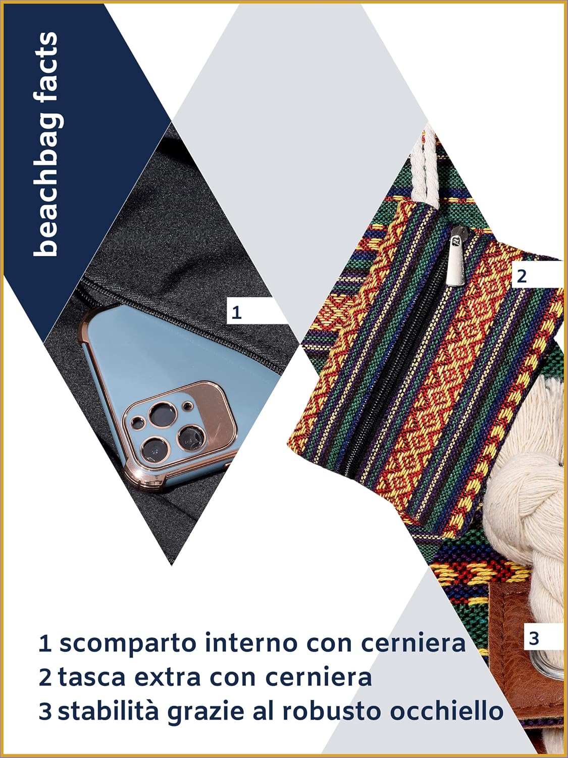Thumbnail 3 de Borsa spiaggia 58x38x18 cm idrorepellente