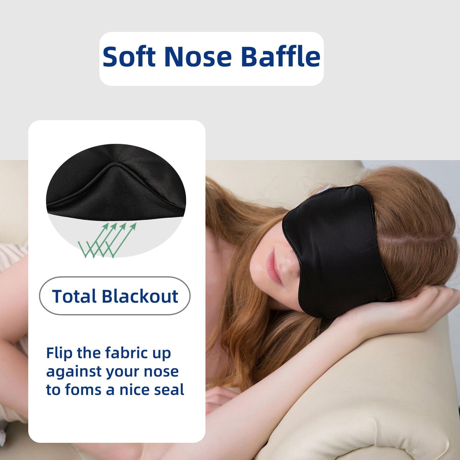Thumbnail 2 de ALASKA BEAR AB-EM-222 Extra-Large Silk Sleep Mask with Two Adjustable Straps