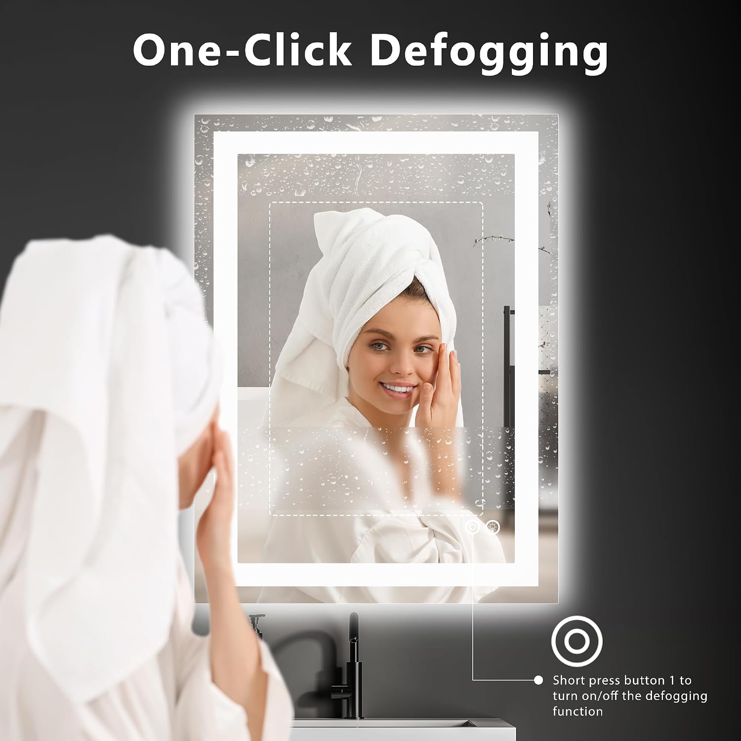 Detalle de DUMOS LED Bathroom Mirror 20.1 x 28.1 inches