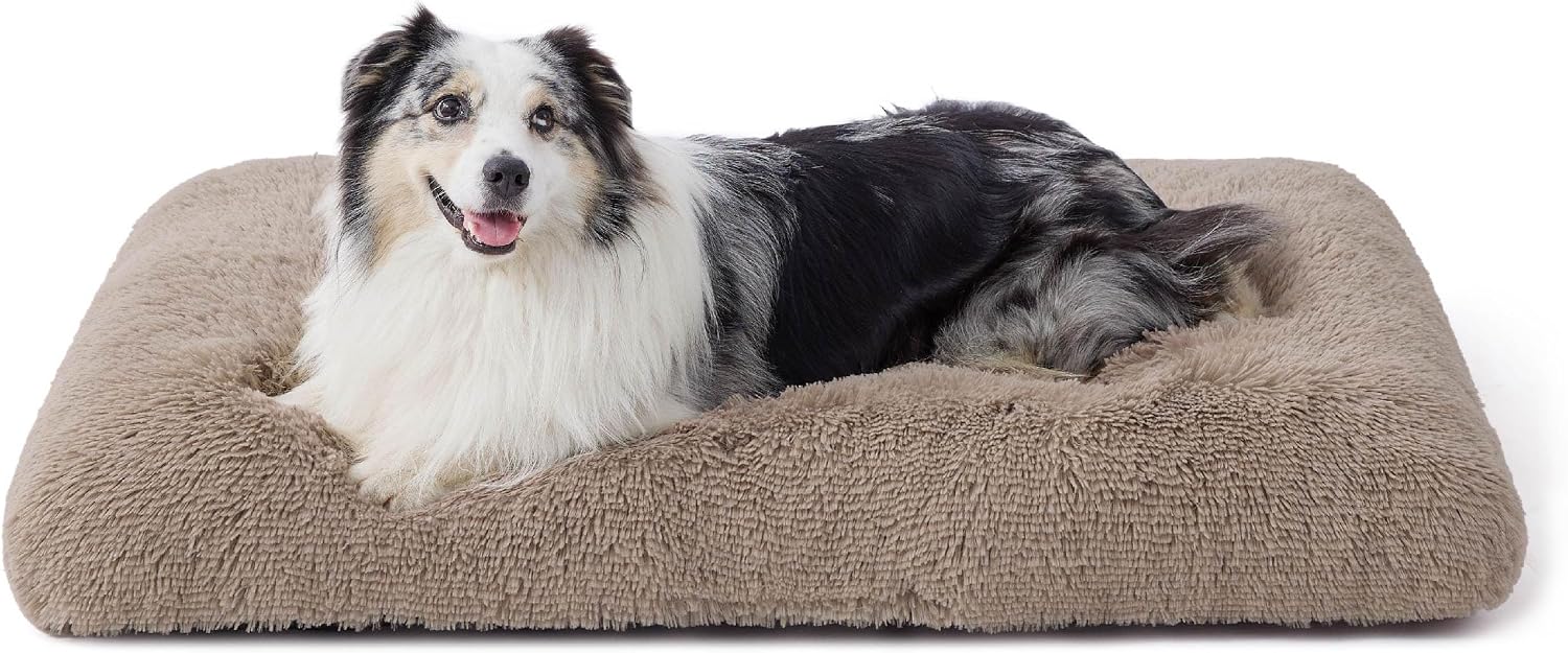 Imagen de Bedsure Extra Large Fluffy Dog Crate Bed (XL) – 104x69cm, Camel en OfertitasTOP