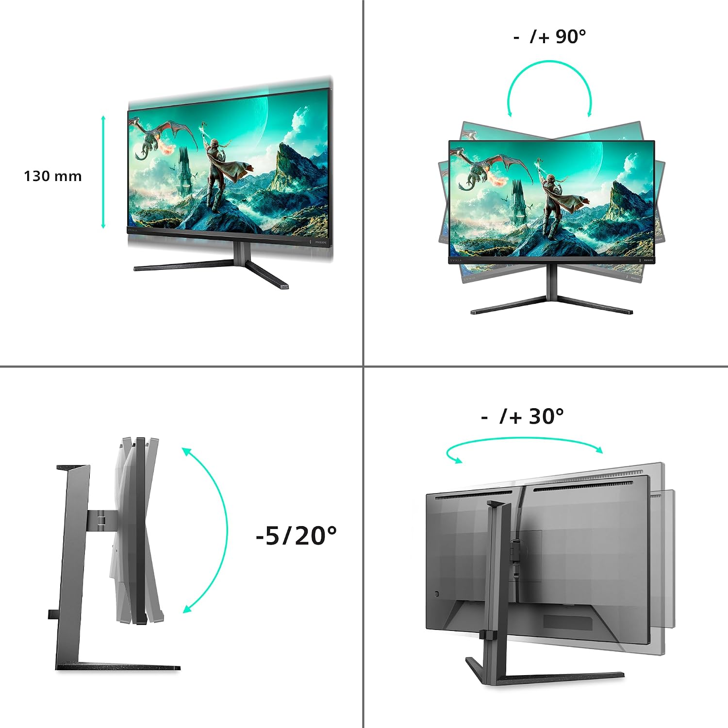 Thumbnail 4 de Philips Evnia 27M2N3800A 27" 4K Gaming Monitor