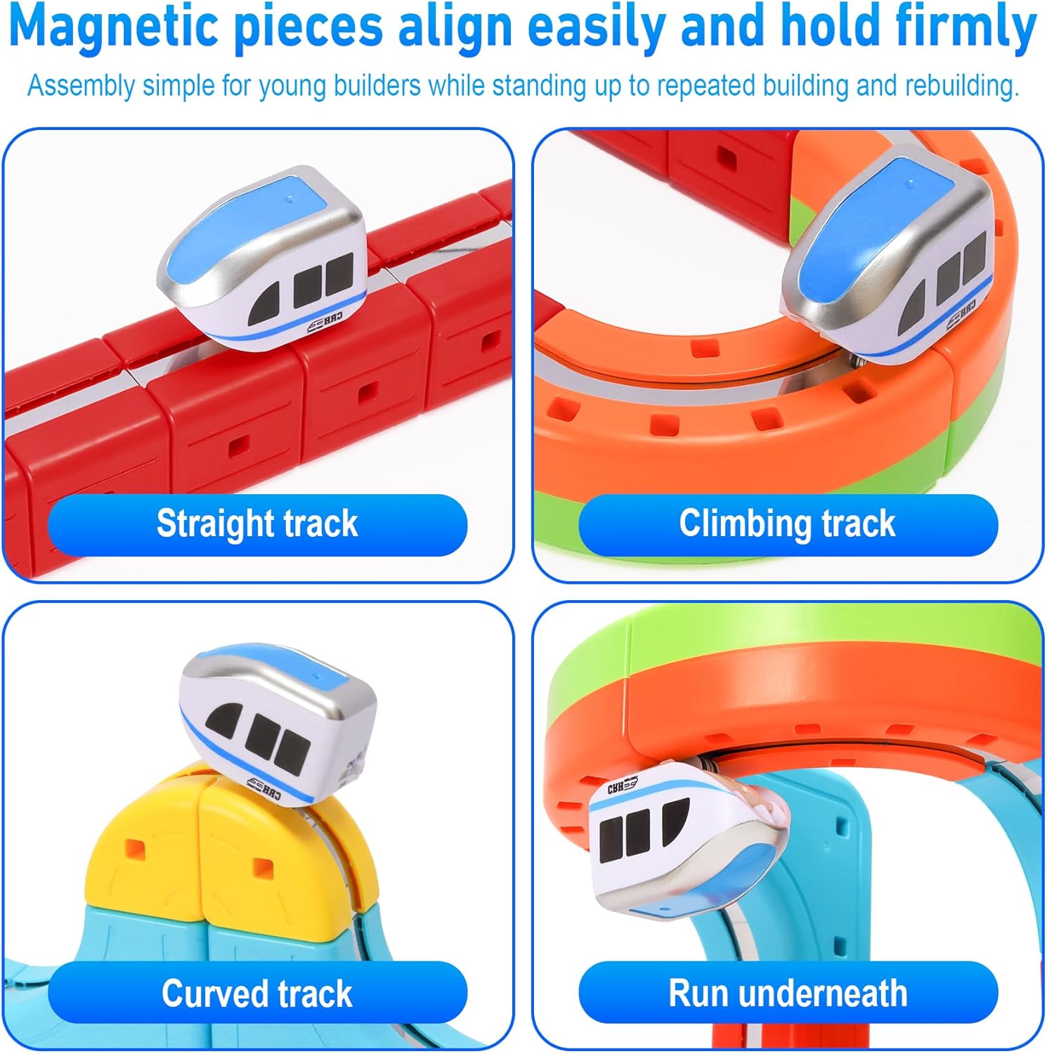Thumbnail 2 de Hamino Electric Train Set for Kids with Anti-Gravity Magnetic Tracks (38pcs)