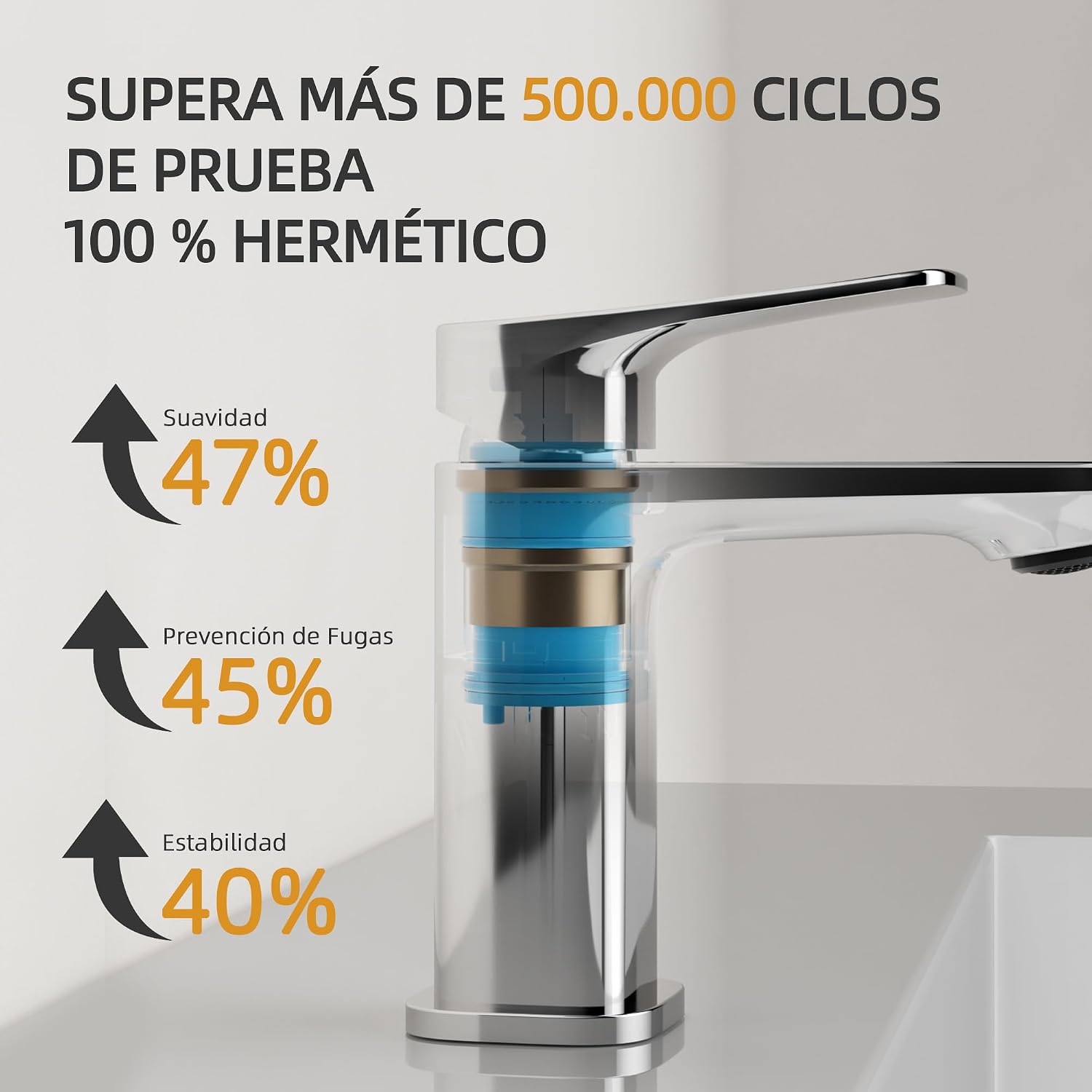Detalle de BELZ Grifo monomando lavabo 82 mm cromado
