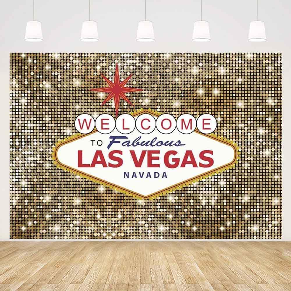 Detalle de MEHOFOND 8x6ft Las Vegas Sequin Photo Backdrop
