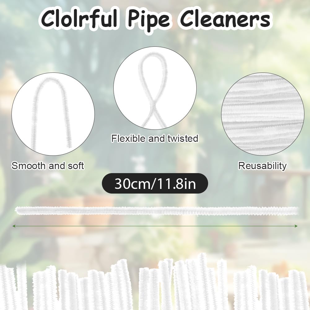 Thumbnail 1 de Ainiv 200PCS Pipe Cleaners for Craft – 30cm White Chenille Stems for DIY and Arts & Crafts