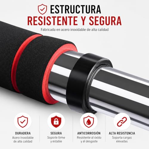 Detalle 2 de Barra de dominadas para puerta ajustable 60-100 cm de T-LOVENDO.ES