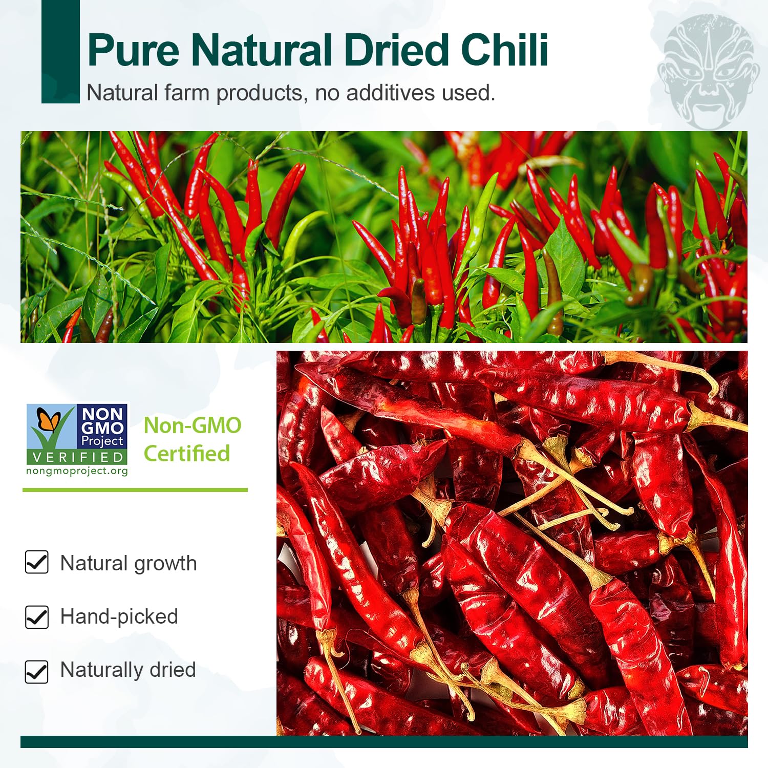 Thumbnail 3 de Soeos Whole Dried Chili Peppers, 4 oz (113g), Medium-Spicy Red Chilies
