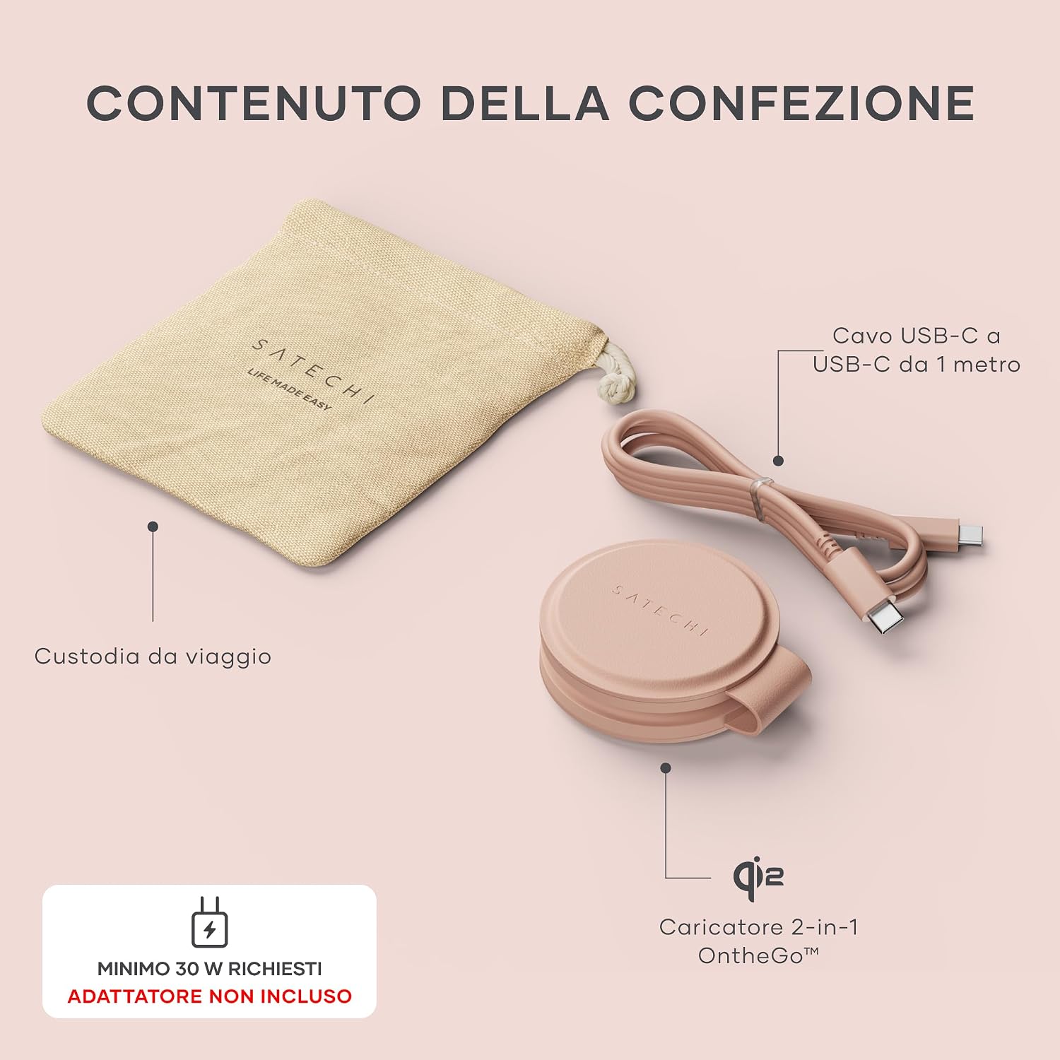 Thumbnail 6 de SATECHI OntheGo 2-in-1 Caricatore Wireless Pieghevole: ricarica rapida Qi2 per iPhone e dispositivi Apple in viaggio