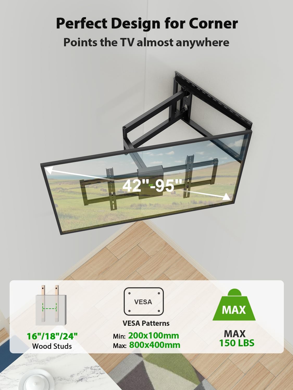 Thumbnail 1 de USX Mount Long Arm TV Wall Mount 42–90 inch