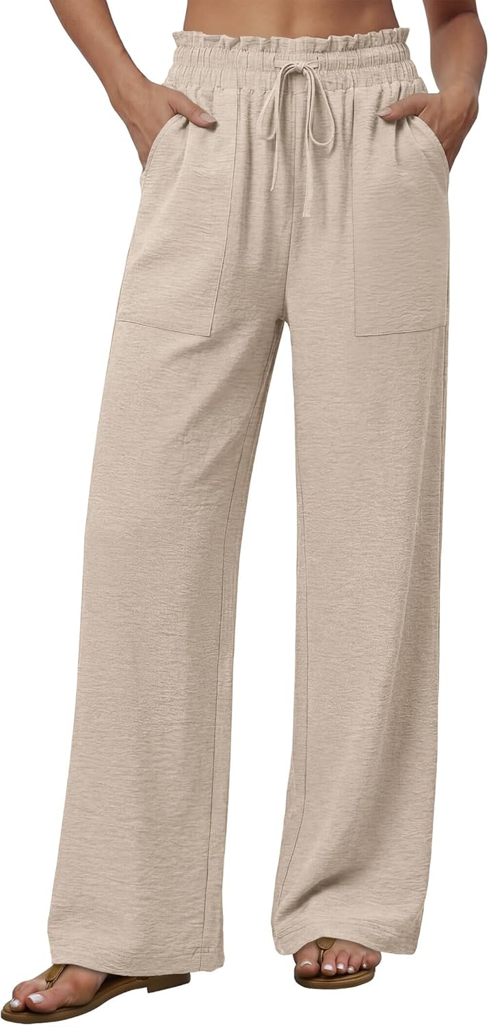 Thumbnail 1 de WIHOLL Women's Wide Leg Pants with Pockets – Flowy Comfort for Summer to Vacation