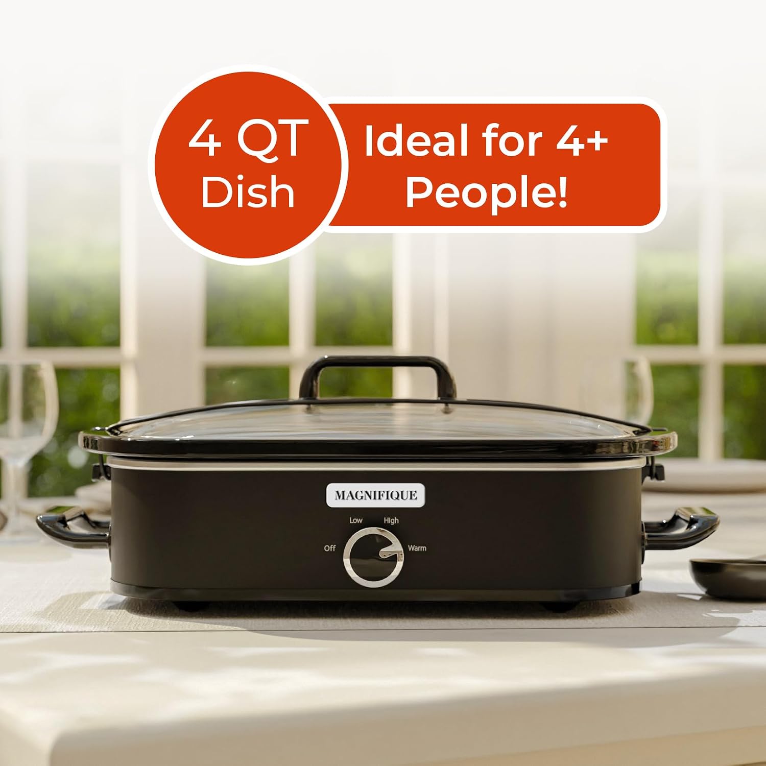 Detalle de MAGNIFIQUE 4-Quart Slow Cooker for Families 🍲