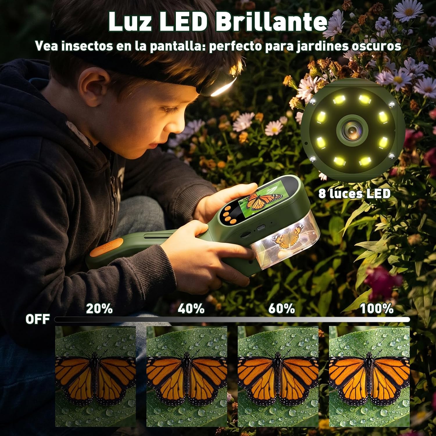 Detalle de ASPOVEN Atrapa Insectos con 500X Pantalla - Kit Explorador Niños