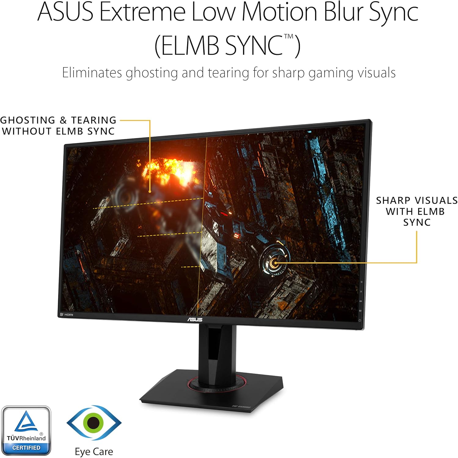 Detalle de ASUS TUF Gaming VG27AQ: 27" 2K HDR IPS Monitor for Smooth, Immersive Play