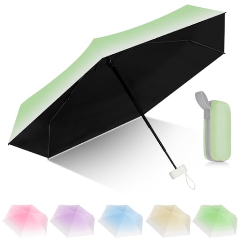 Detalle de Aolso Mini Paraguas del Sol - Paraguas Plegable Antiviento y UV (Verde Degradado) | 6 nervaduras, compacto y ligero